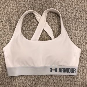 White Under Armour sports bra